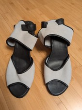 Arche Black Gray Soft Nubuck Women's Ankle Strap Sandals Euc 39