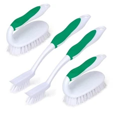 Scrub Brush Set, 4 Pack Deep Cleaning Brush Kit - 2 Scrub Brush, 2 Tile & Green
