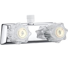 4 Inch RV Camper Shower Faucet Valve Diverter with Hot Cold Knobs Chrome