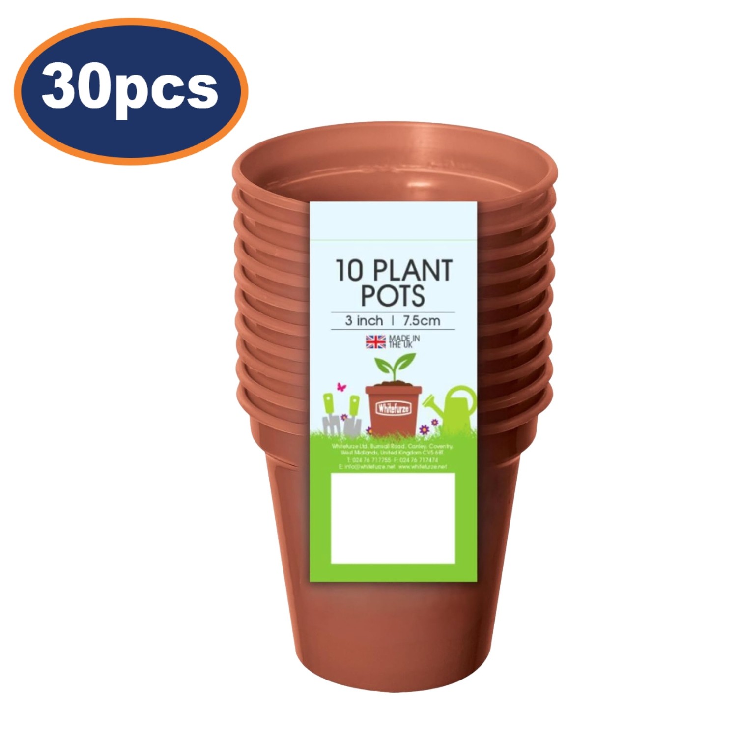 30Pcs 7.5cm Garden Pots Planters Growing Flower Pot Terracotta Garden Patio