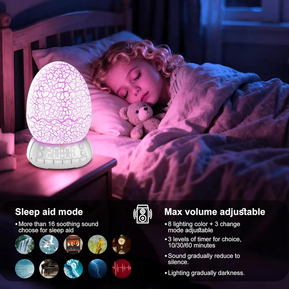 Reloj Digital Huevo de Dragón 2ª Generación Ok para Despertar Reloj Despertador con Luz Nocturna Foto 4 de 4