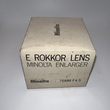 Minolta E Rokkor 1:4.5 f 75mm M39 Screw Enlarging Lens w/Bubble Case