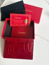  red leather Cartier card holder unused in beautiful original packaging 