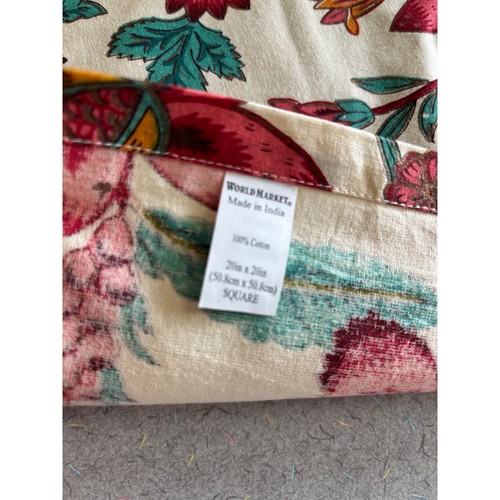 Set 4 tovaglioli da pranzo in cotone rosso vintage floreale - Foto 4 di 4