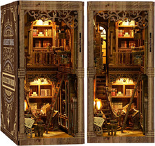 Book Nook Kit for Adult Miniature Model Build Dollhouse Kit 3D Wooden Puzzle wit