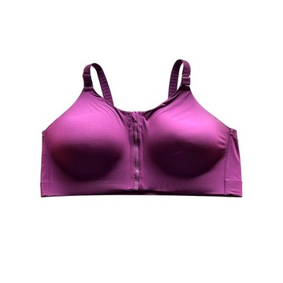Torrid Active Burgundy High Impact Wireless Zip Front Sports Bra Adjustable 46C