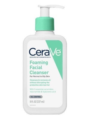CeraVe Daily Face Wash, Foaming Cleanser for Normal to Oily Skin , 8 fl oz