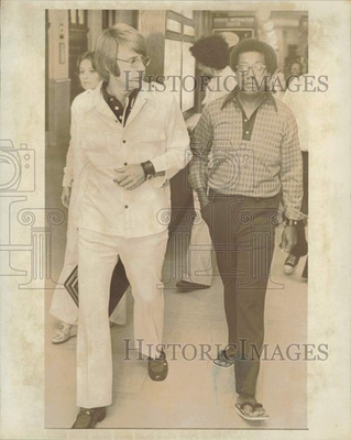 #ad #ad 1976 Press Photo James Grant leaves Federal Court with attorney Jim Fuller $24.99
