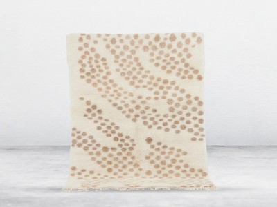 Handgefertigter Leopard Marokkanischer Berber Beni Ourain Wollteppich Luxus D...