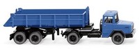 Wiking 067706 - 1/87 Hinterkippersattelzug (Magirus Deutz) - Brillantblau - Neu
