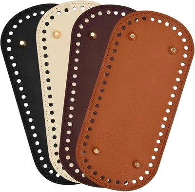 BRANDED 4 Pack Bag Bases for Crochet, 22X10Cm Crochet Bag Bottom Base, Pu Leather Bag UK