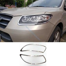 For Hyundai Santa Fe 2007 2008-2012 Glossy Chrome Exterior Head Light Lamp Cover