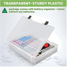 Household Battery Organizer - Includes Battery Tester BT-168