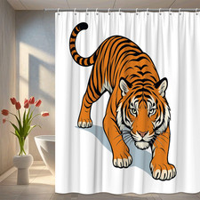 Tiger Shower Curtain - Wild Animal Decor for Unique Bathrooms