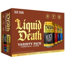 Liquid Death Iced Tea - Variety, Less Sugar*, Boost of 12 Fl Oz (Pack 12) 