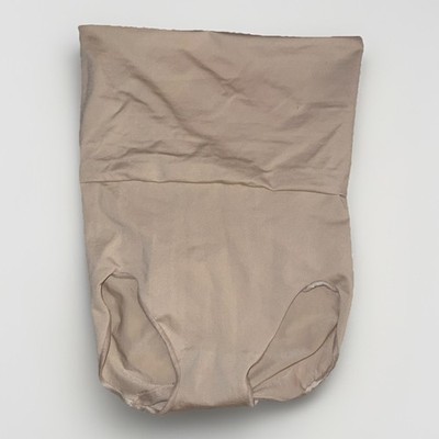 Barely There High-Waisted Beige Panties Size M  4579 Nylon Spandex