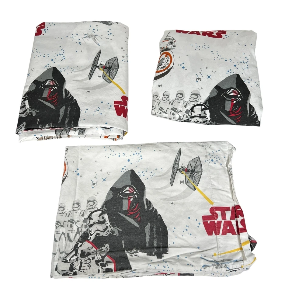Juego de sábanas gemelas Pottery Barn Kids Star Wars The Force Awakens Kylo Ren 3 piezas Foto 3 de 4
