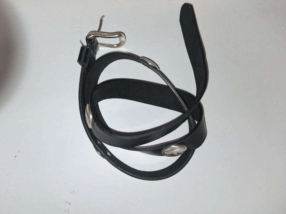 Univ. Of Tennessee Black Leather Belt w/ Silver Buckle and Silver Power T Sz 44 - Image 4 of 4