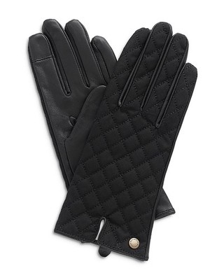 Barbour Scarlet Quilted Waxed Cotton Tech Gloves SMALL