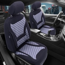 2x Sitzbezüge passend für VW Passat B6 3C ab 2005-2010 (Schwarz-Grau)