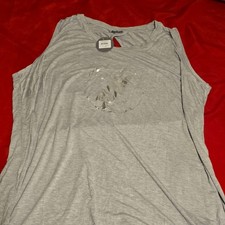 Zim Zoe Active Tunic Split Back Grey Marle Sleeveless Plus Size 26/28