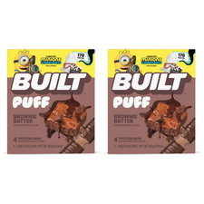 BUILT Puff Protein Bars Brownie Batter 17g Protein 2 Boxes 8 Bars