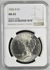 1926 D Peace Silver Dollar NGC MS-65