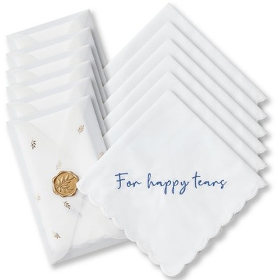 Mother of the Bride Gifts Happy Tears Wedding Handkerchief Something Blue for...