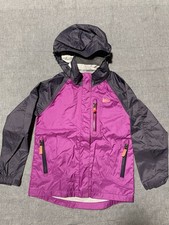 REI Girls XS 6-7 Hooded Rain Windbreaker Jacket Purple Gray Water Repellent