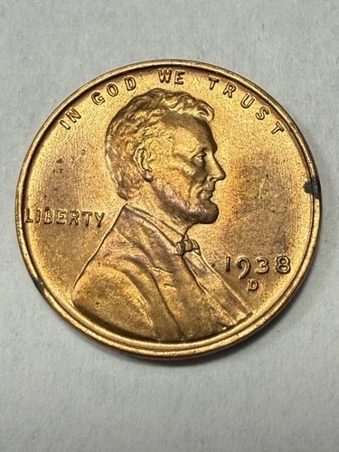 * 1938-D RED BU LINCOLN CENT (UPGRADE THAT SPOT IN YOUR SET)- PRICED TO SELL 🔥*