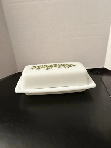 Vintage PYREX Spring Blossom Crazy Daisy Butter Dish & Lid USA
