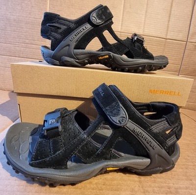 Merrell Kahuna III Damen UK6 Sport Sandalen in Schwarz Wildleder, Leder Wanderschuh