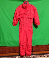 Vintage Active Snowboard Snowsuits Red Ski suit 100% Nylon Size D 38, F 40, M