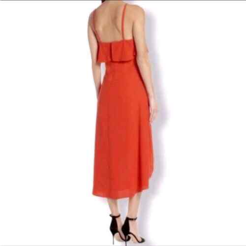 Neu mit Etikett Anthropologie Stella hellrot rosa hochniedrig Maxikleid verstellbare Riemen M - Bild 3 von 13