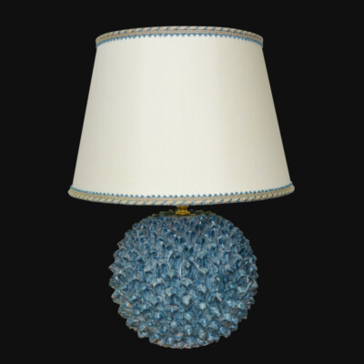 Ceramic Table Lamp by Caltagirone Lume Pigna Ball Handmade