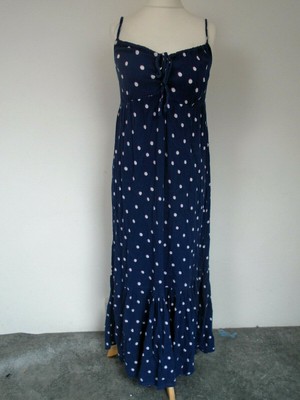 blue spotty maxi dress