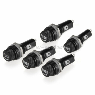 10PCS Set Safety Panel Mount Fuse Holder 5x20mm 10A 250V AC 15A 125V AC NEW