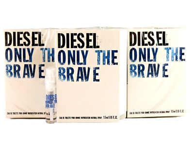DIESEL ONLY THE BRAVE 1.5ml .05fl oz x 12 COLOGNE SPRAY SAMPLE VIALS SEALED