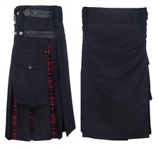Men's Hybrid Leather Straps, Cotton Tartan Utility Kilt - Macdonald