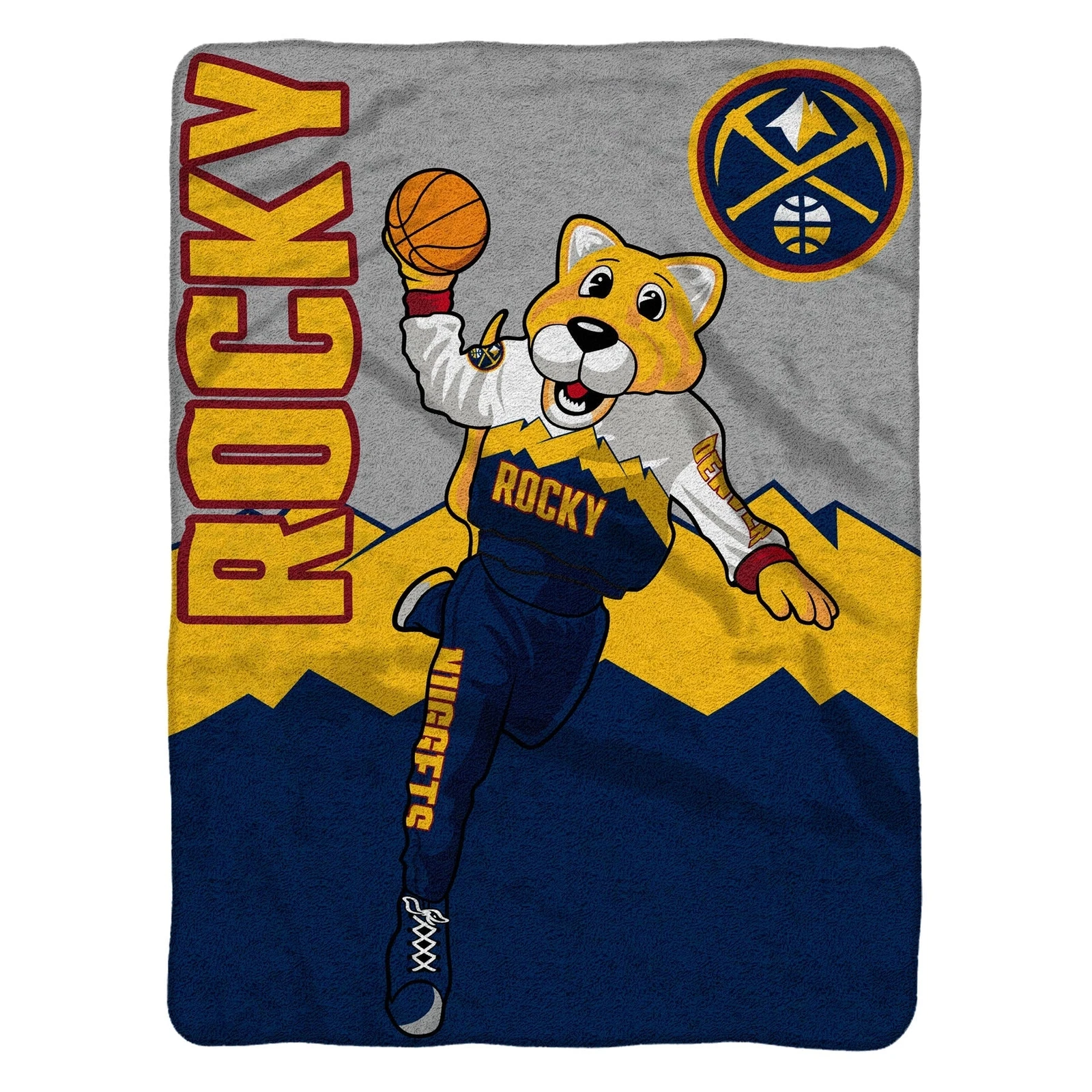 Sleep Squad Denver Nuggets Rocky Mascot Fleece Blanket