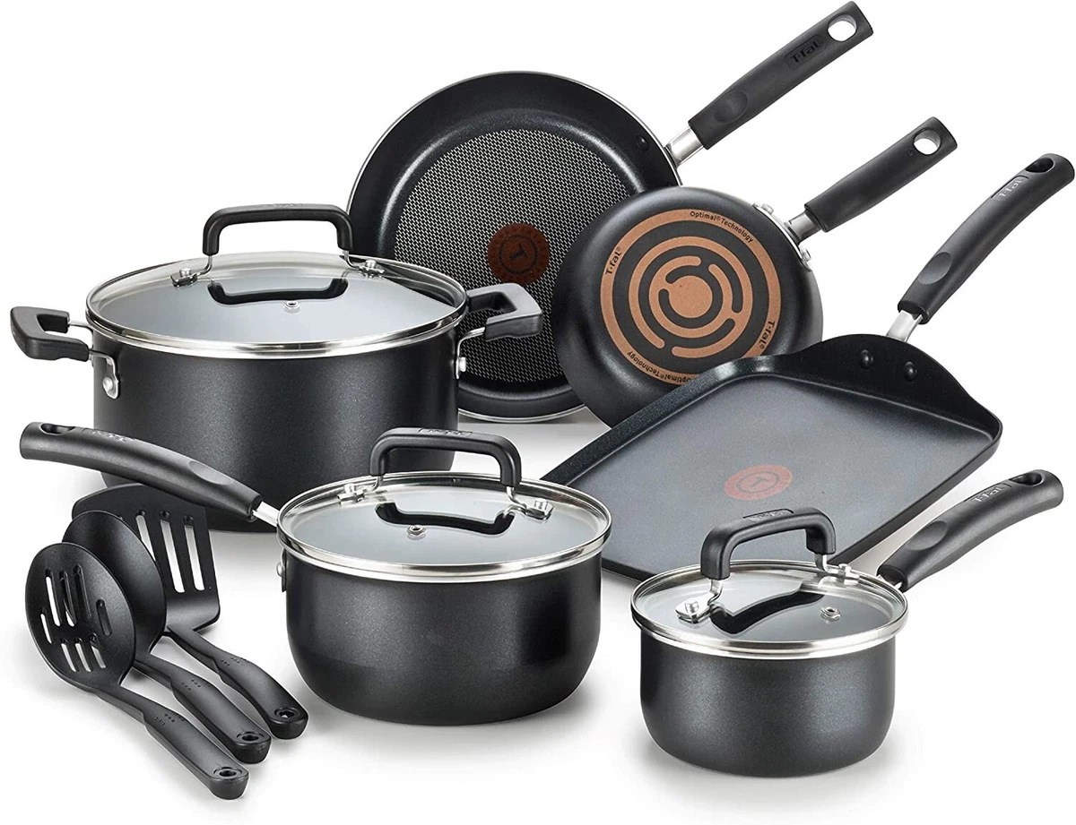 Farberware 12-Piece Easy Clean Nonstick Pots and Pans/Cookware Set, Black