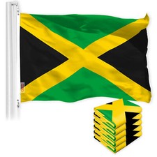NEW G128 Jamaica Flag 5-Pack 3x5 FT, Jamaican Printed 150D Polyester