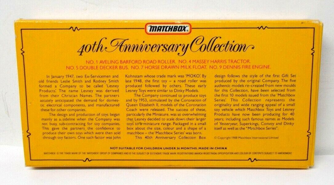 Matchbox Series 40th Anniversary 5 Pack Commemorative Set , NEW | eBay