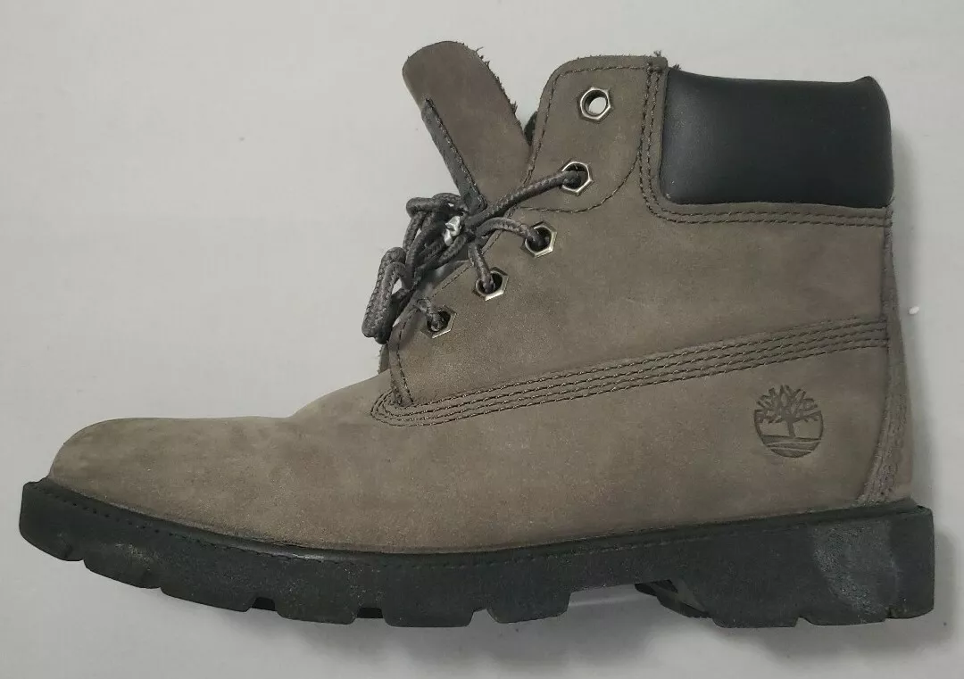 Timberland 6 Inch Premium Boots Waterproof Gray Youth Size 2 - A1182 A1598