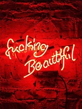 Fvcking Beautiful Red 14"x10" Acrylic Neon Sign Lamp Light With Dimmer VSX