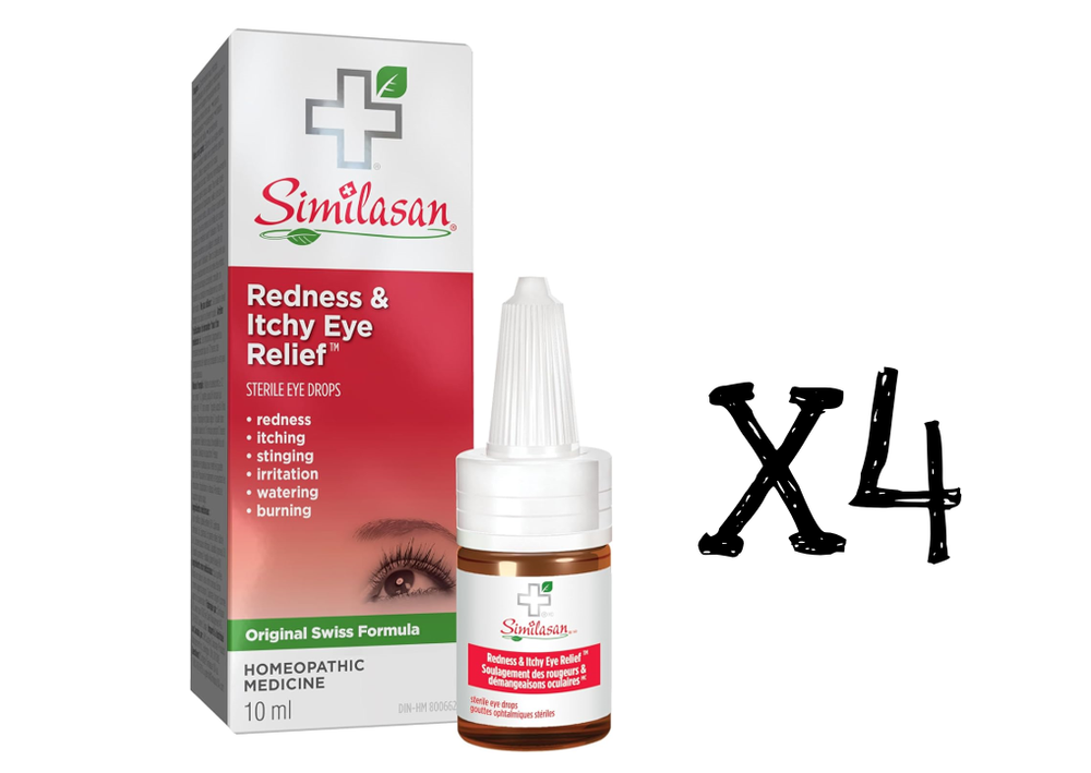 Similasan Redness & and Itchy Eye Relief 10 ml x4 Canada