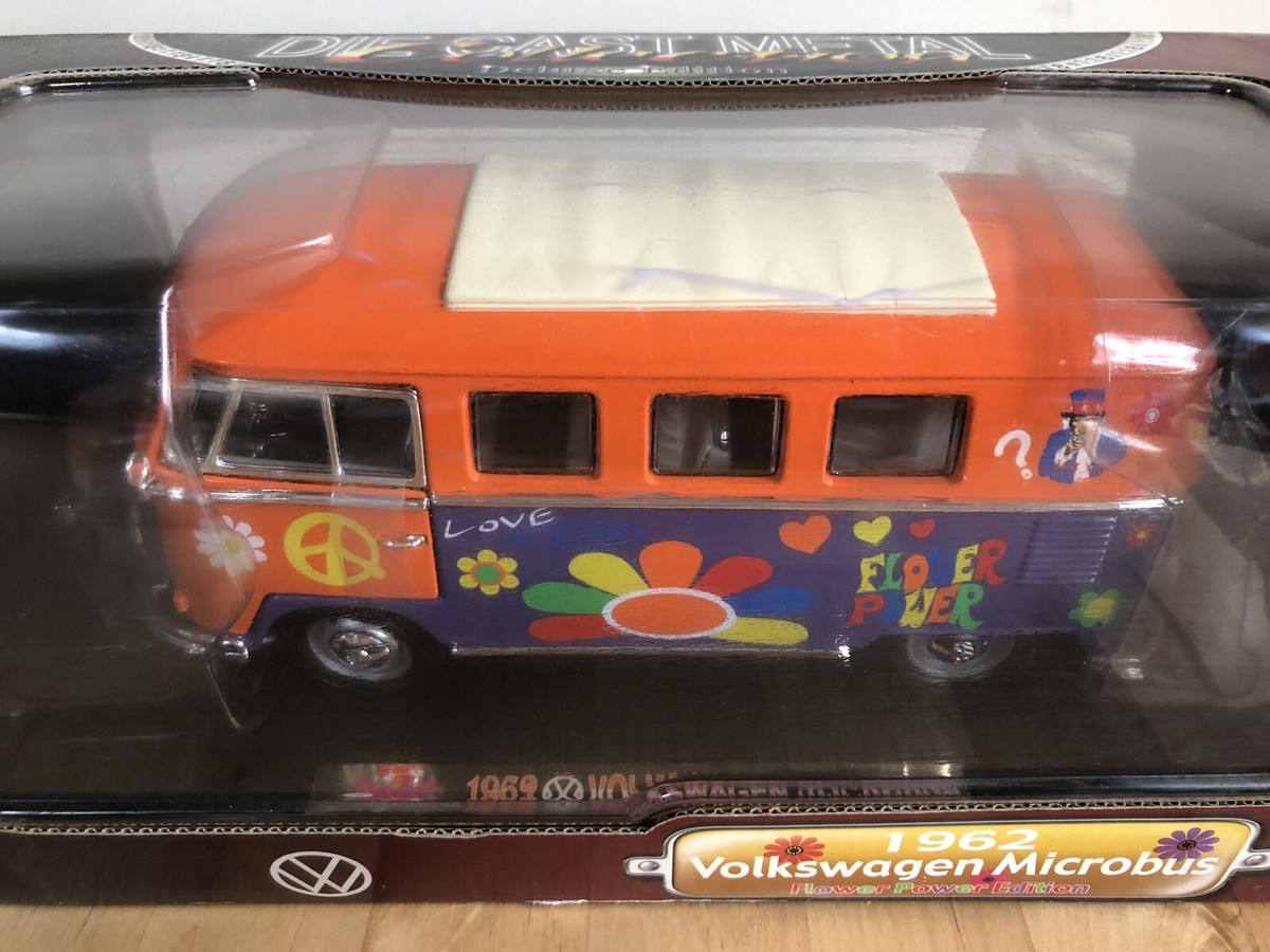 ミニカー ROAD 1962 VOLKSWAGEN MICROBUS 1962 Volkswagen Microbus Van with Open Roof Blue and White 1