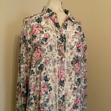 VTG Y2K VICTORIA'S SECRET GOLD LABEL FLORAL LACE TRIM NIGHTGOWN SLEEP SHIRT M/L