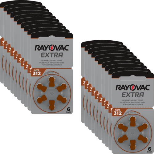 120 x piles pour appareils auditifs Rayovac Extra Advanced 312 (20 x 6 blister) 312AU-6XEMF - Photo 1/6