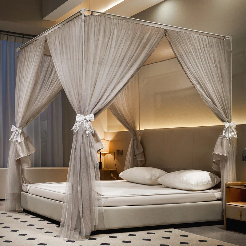 Mosquito Net Double Layers Bed Netting With Zipper Tubes Summer Curtain For Bed - Image 2 of 4